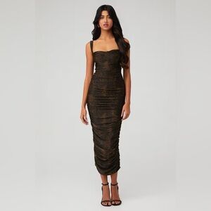 Good American Black and Brown Snake 🐍 Midi Dress